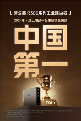 貝銳蒲公英工業路由器R300系列 穩居榜首，2024線上銷量名列前茅
